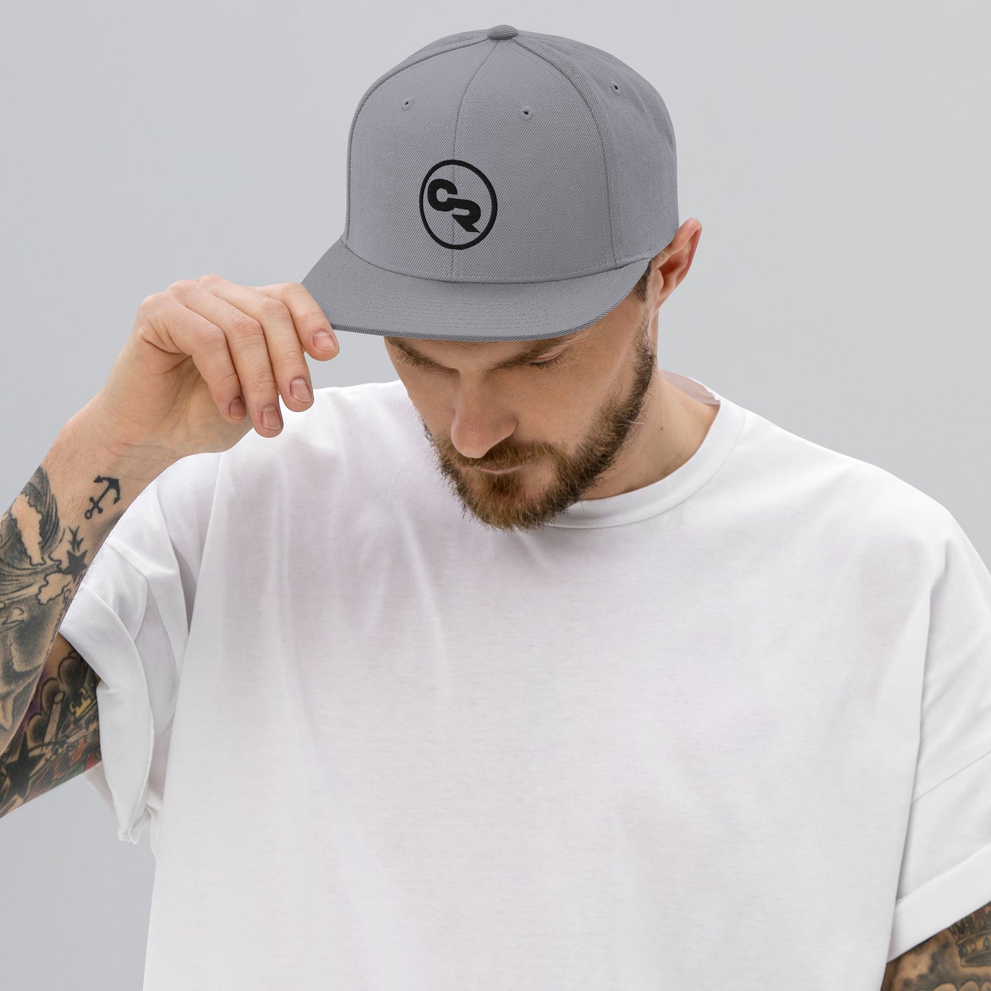 Chuck "The Voice" Roberts Silver Gray Embroidered Snapback Hat